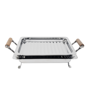 BRASERO / PARRILLA 31x25cm - asas de madera -