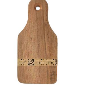 Tabla rectangular con mango de 14 x 40 cm. - Algarrobo
