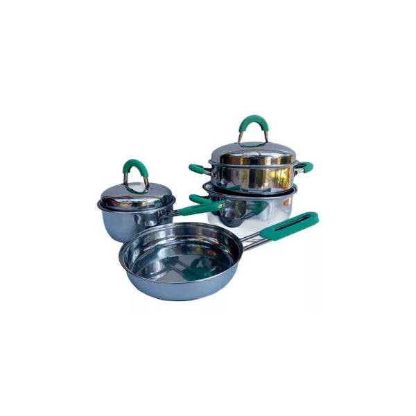 SET COLOUR UNIVERSAL (VERDE AGUA)(CACEROLA 18 CM, CACEROLA 22CM, CACEROLA 24 CM, SARTEN 22CM,JARRO 1,1 LTS)