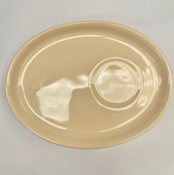 BANDEJA OVAL GRANDE 20CM CREMA
