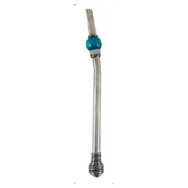 Bombilla curva mediana bolita, 100% de acero inoxidable