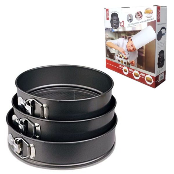 SET X 3 TORTERAS DESMONTABLES 24/26/28CM