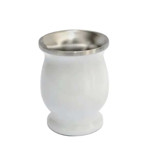 MATE TERMICO ACERO INOXIDABLE BLANCO