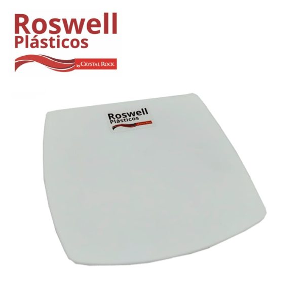 PLATO POSTRE CUADRADO BLANCO 19X19CM