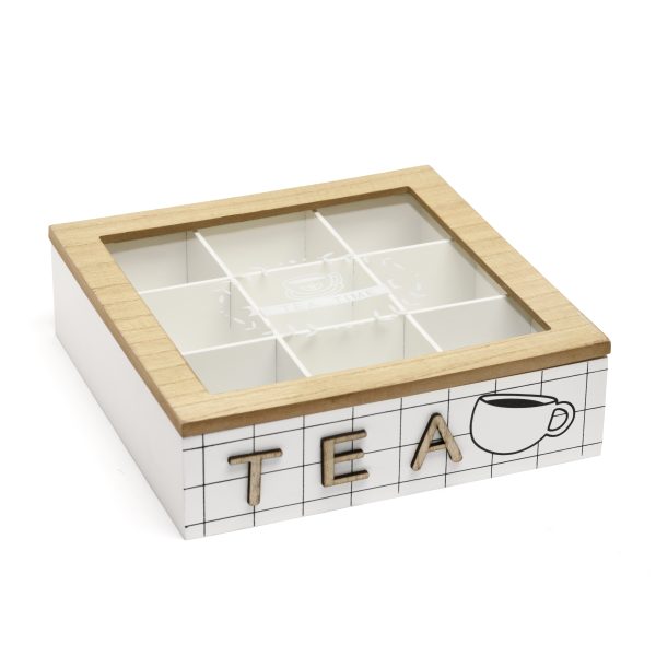 CAJA DE TE 18 X 18 X 7 CM / 4 CUADROS