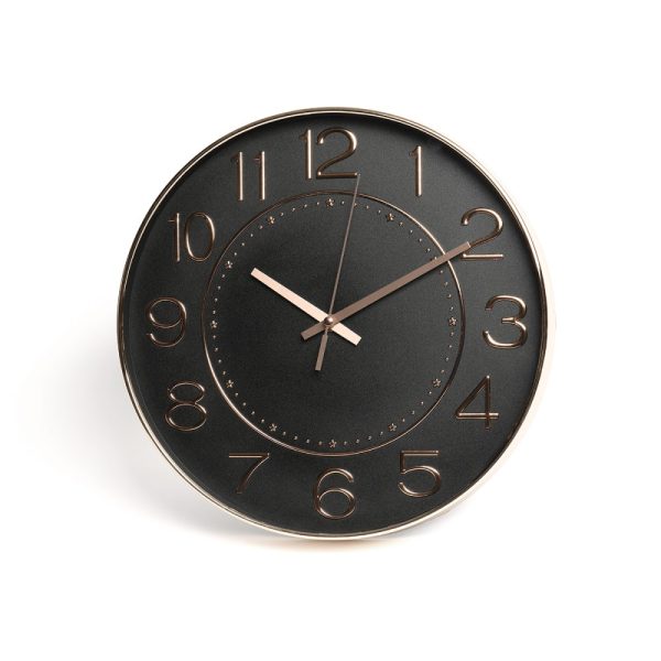 RELOJ 35 CM REDONDO 4 X 35 CM NEGRO