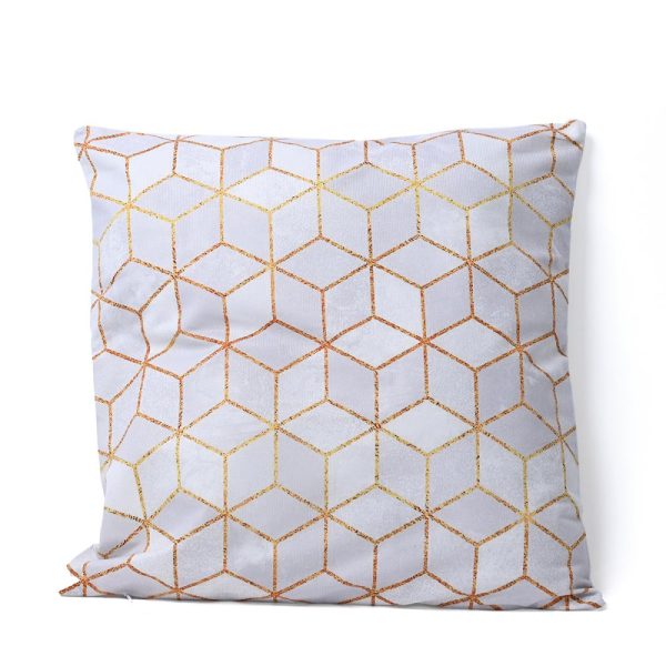 FUNDA P/ALMOHADON POLYESTER 45 CM CADENAS DORADAS