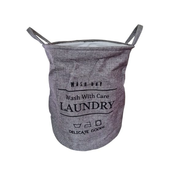 CESTO CIRCULAR LINO 35 X 45 CM GRIS
