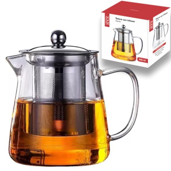 TETERA CON INFUSOR VIDRIO 950ML