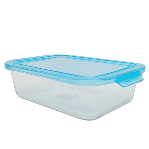 CONTENEDOR RECTANGULAR DE VIDRIO 1520 ML CON TAPA