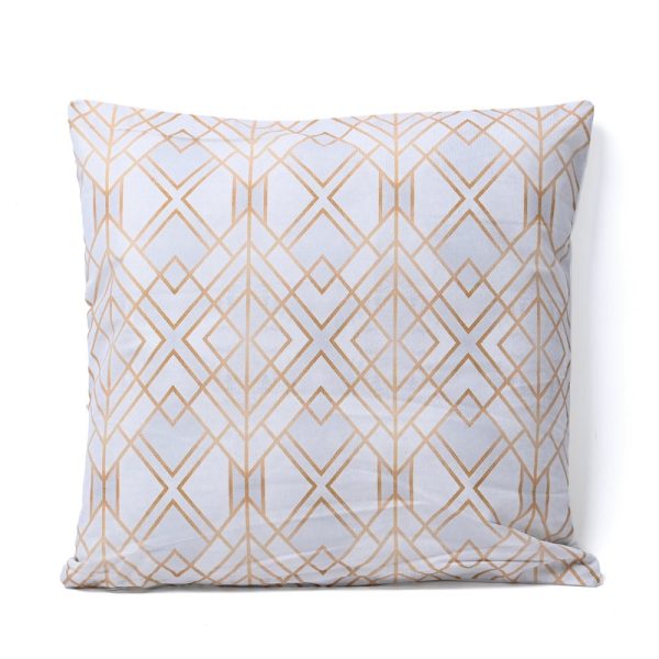 Funda p/almohadon polyester 45 cm cadenas doradas