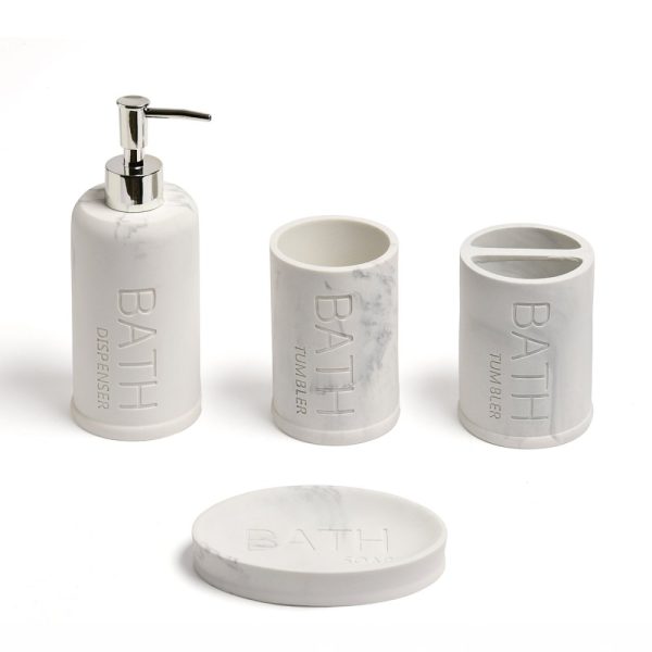 Juego baño resina 4 piezas piedra bath