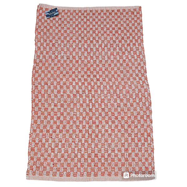 Durrie c/cama 50 x 80 cm mini-checks salmon