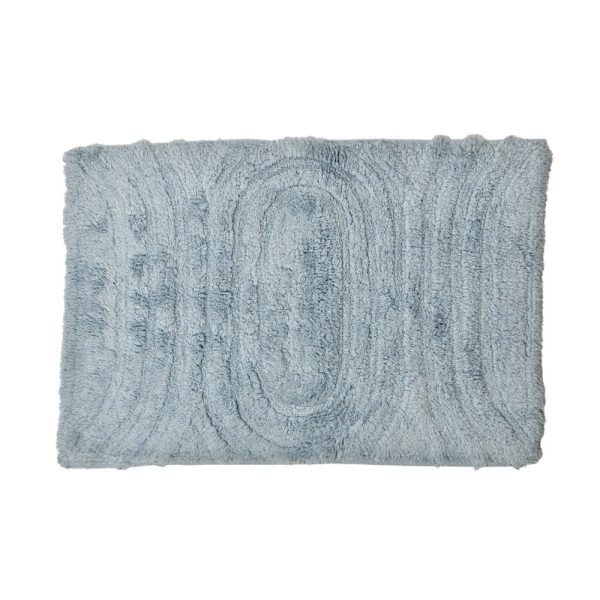 Alfombra baño 40 x 60 bordada ovalos 350gr celeste