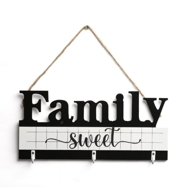 Porta llaves family negro 19 x 26 x 3 cm