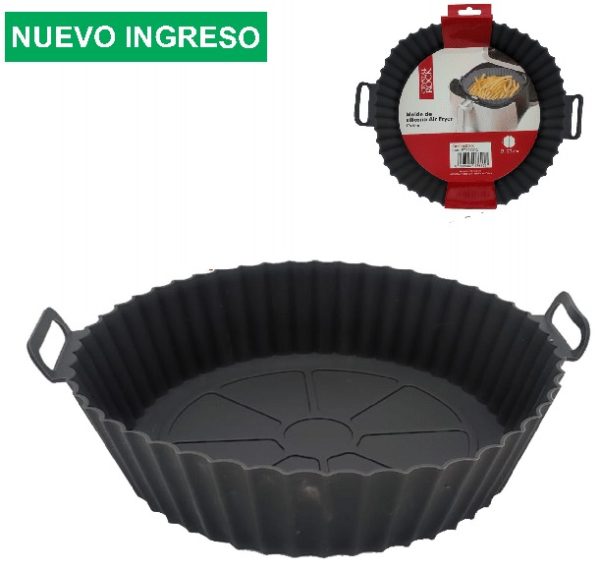MOLDE REDONDO SILICONA CON MANIJAS 20 CM
