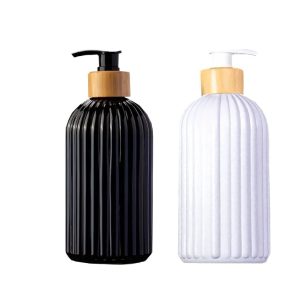 DISPENSER JABON LIQUIDO PLASTICO Y MADERA