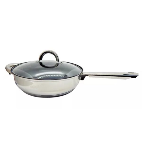 SARTEN 24CM CON MANGO ACERO INOX. TRIPLE FONDO