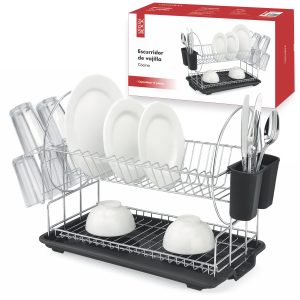 ESCURREPLATOS 2 PISOS CROMADO