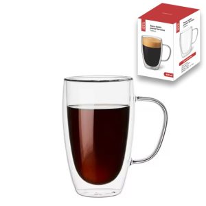 TAZA DOBLE VIDRIO CON ASA 450 ML